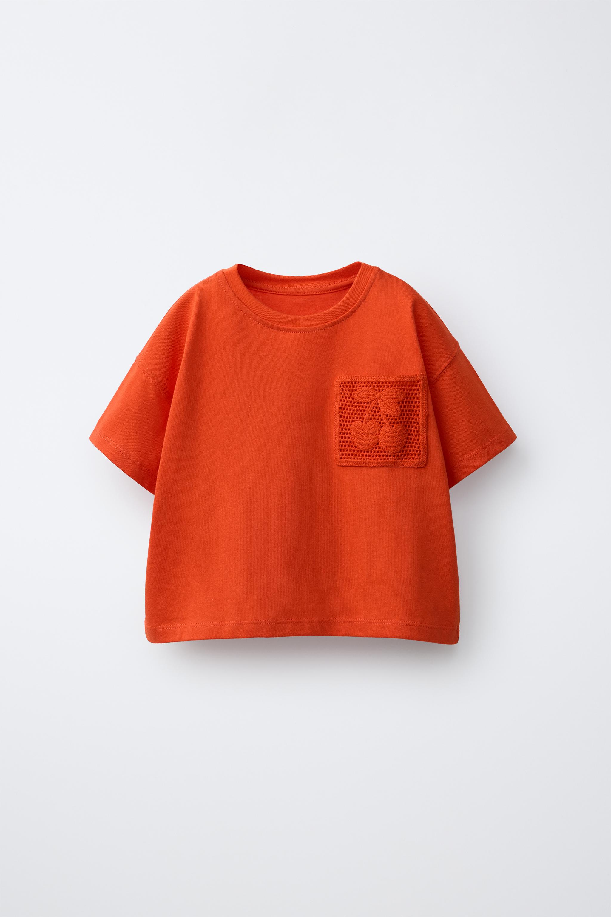 CROCHET KNIT POCKET T-SHIRT